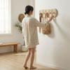 5-Hook Key Storage Rack Bohemian Style Wooden Wall-Mounted Organizer Space-Saving Modern Umbrella Storage Shelf Interior Decor