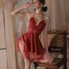 Ночная рубашка Butterfly Satin с подушечками для груди - сексуальный пижамный комплект для женщин