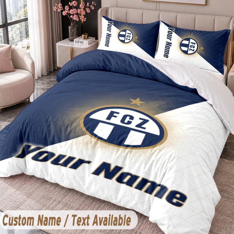 FC Zürich Printed Bedding Set Custom Name Text 1 Duvet Cover 2 Pillowcases For Bedroom
