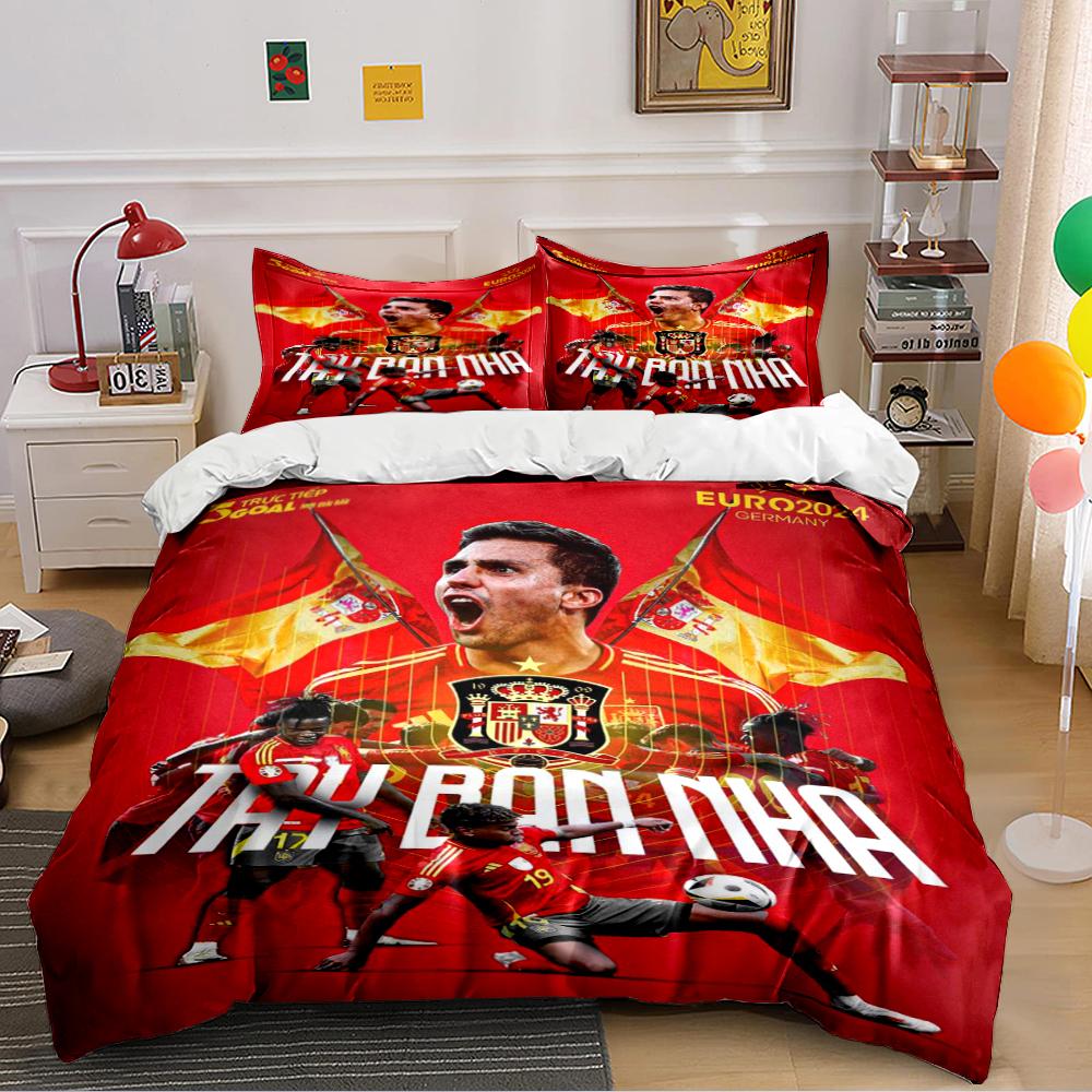Soccer Theme 3-Piece Bedding Set Bedding Duvet Cover Set Duvet Cover Pillowcases Home Decor (1 * Duvet Cover 2 * Pillowcases, without duvet insert)