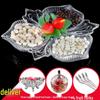 Flevance European Crystal Glass Divided Fruit & Snack Plate