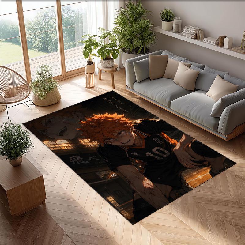 Soft Crystal Velvet Floor Rug,Haikyuu Anti Slip Decorative Carpet, Plush Area Mat For Indoor Home Decoration