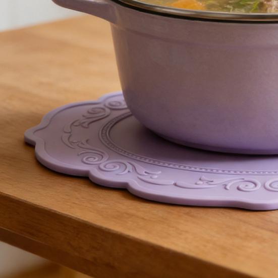 Изолированная подставка под стакан Силиконовая Овальная Нескользящая Термостойкая Подставка под тарелку Превосходный Дизайн против складок Кухонная Декоративная Нескользящая подкладка