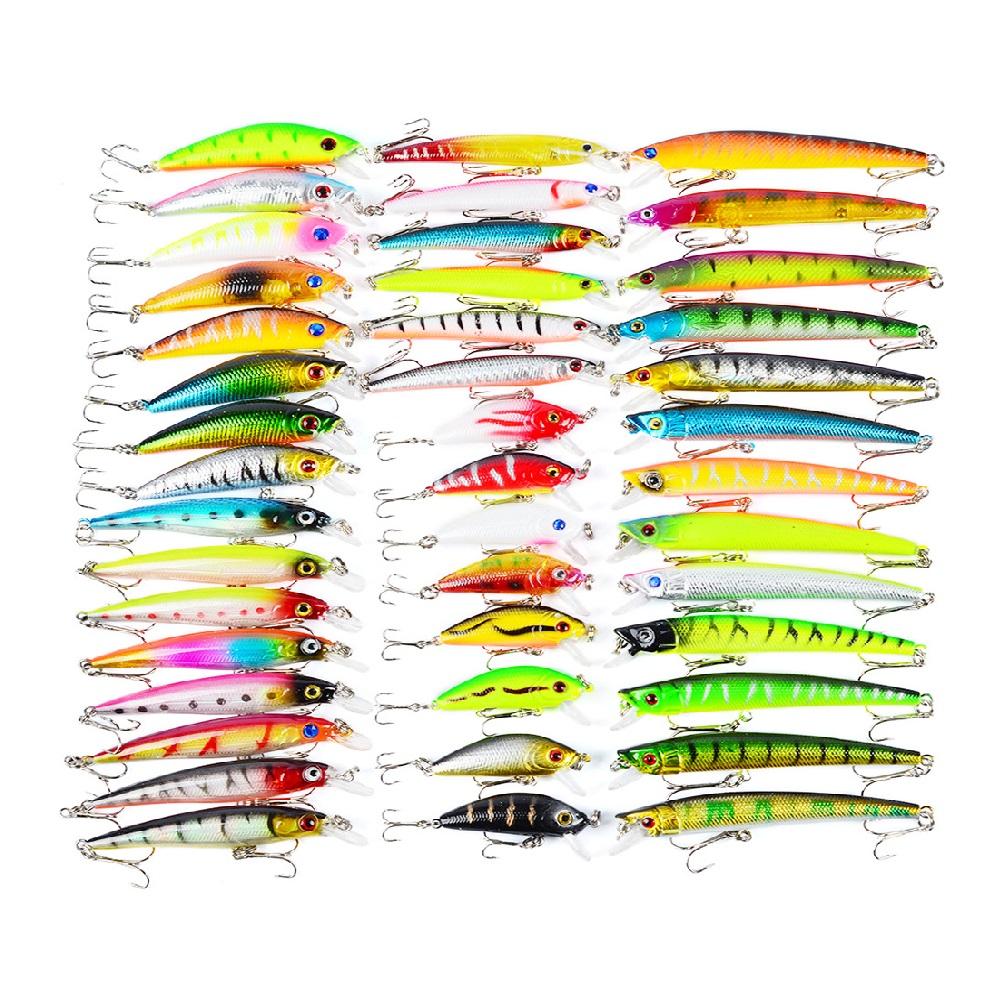 Mixed 43pcs Minnow Hard Baits Combo Colorful Artificial Fishing Lures Set Carp Lure Kits Peche Pesca Fish Bait Set