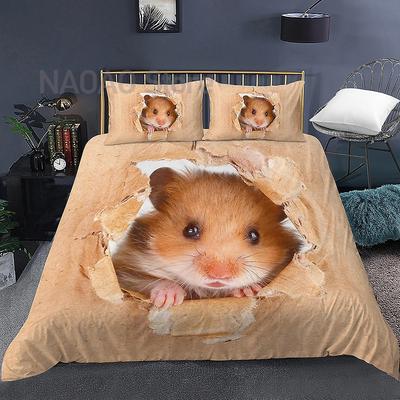 3D хомяк пододеяльник King Queen Size прекрасный комплект постельного белья с морской свинкой для детей подростков взрослых семейных домашних животных 2/3 шт пододеяльник