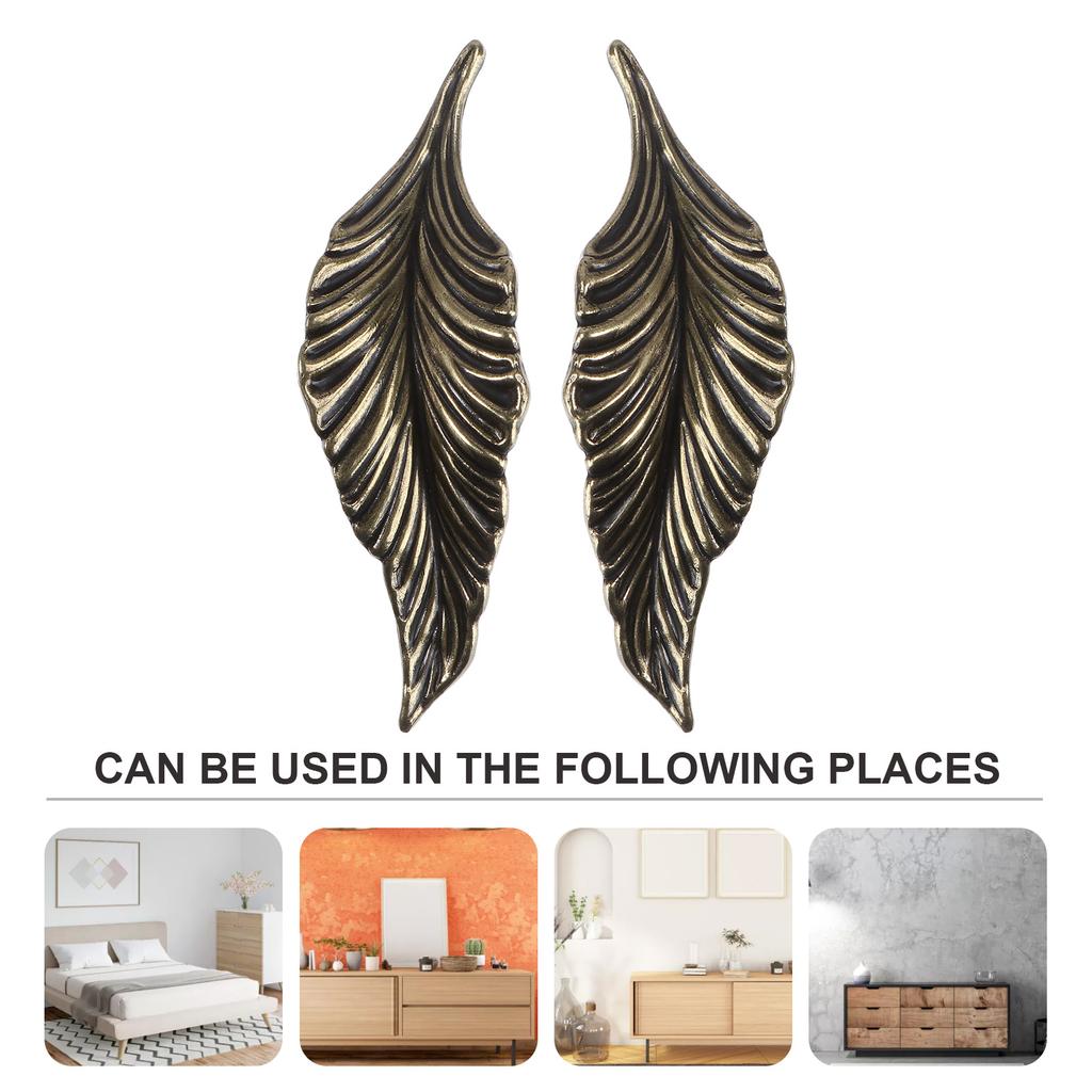 2pcs Leaf Shaped Cabinet Handle Zinc Alloy Retro Drawer Pull For Home Furniture Wine Cabinet Door Knob Decorative Handle