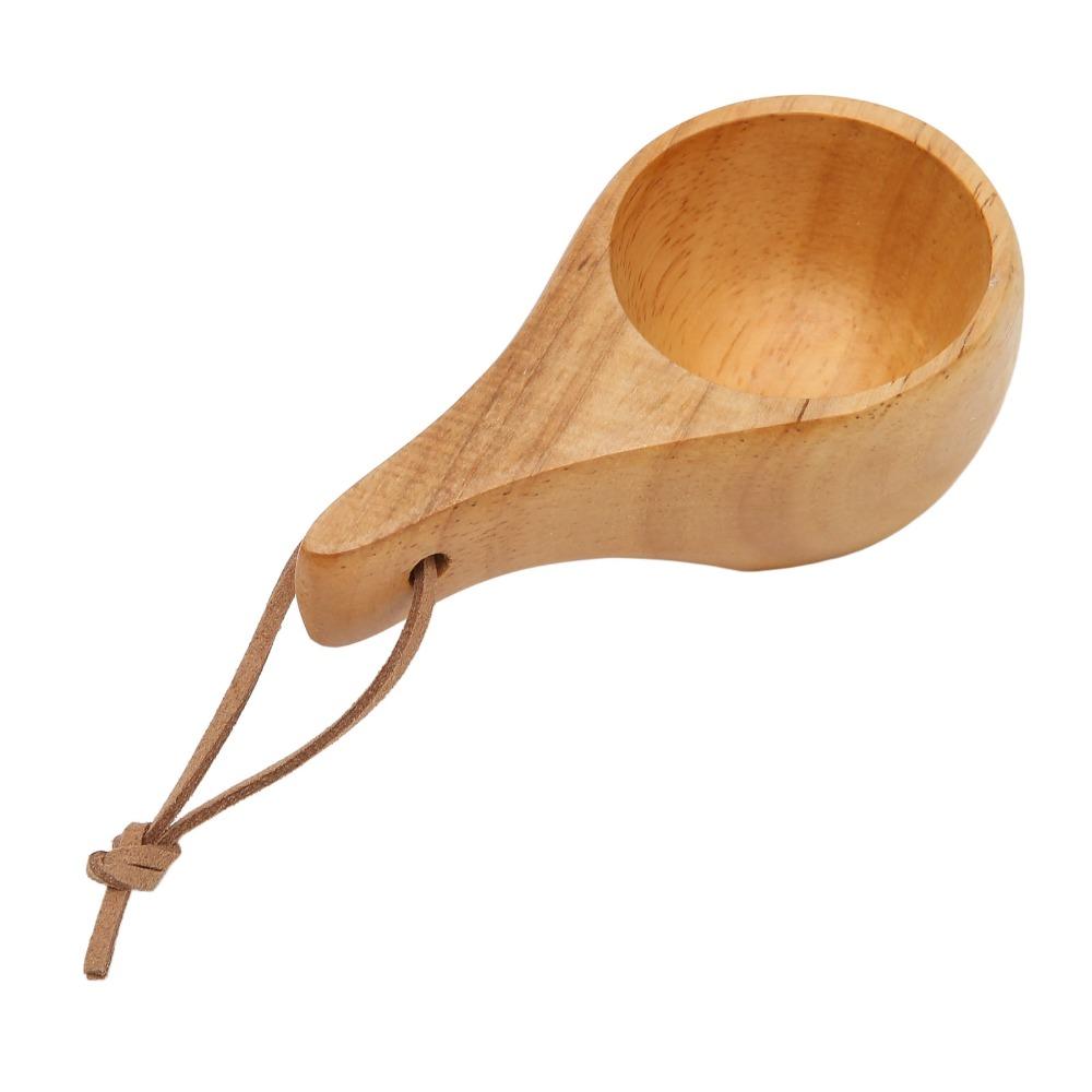 Rubberwood Wooden Drinking Cup 30ml/1oz Capacity Portable Wood Mug Wooden Coffee Cup Parties