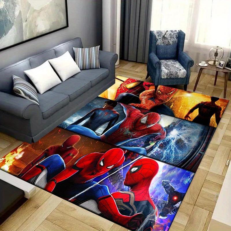 1pc Spider-Man Pattern Area Rug Soft Flannel Floor Mat for Living Room,Office,Bedroom and Carpet,Sofa Coffee Table Floor Mat