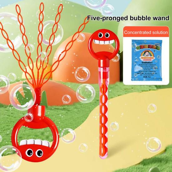 32-Hole Smile Face Bubble Wand Fun Outdoor Toy with Concentrate Packs Bubble Blowing Toy Romantic Bubbles Gift for Bubble Lovers