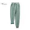 Women Sweatpants Elastic Waist Adjustable Drawstring Casual Harem Pants with Pockets Solid Color Casual Trousers