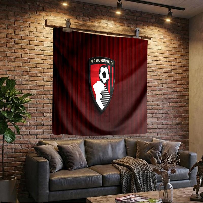Гобелен с гербом AFC Bournemouth, Гобелен для игровой комнаты, Аксессуары для спальни, гостиной, комнаты в общежитии, Настенный декор, Подарки на день рождения фанату