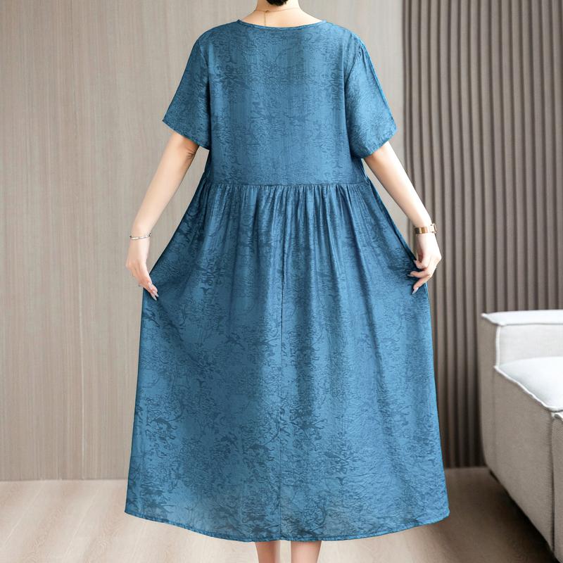 Элегантные платья для женщин, повседневные летние длинные платья больших размеров с короткими рукавами, женская винтажная женская одежда среднего возраста