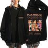 Певица Karol G Модная графическая толстовка на молнии Manana Sera Bonito Осень-зима Кардиган с длинным рукавом для мужчин и женщин Куртки большого размера