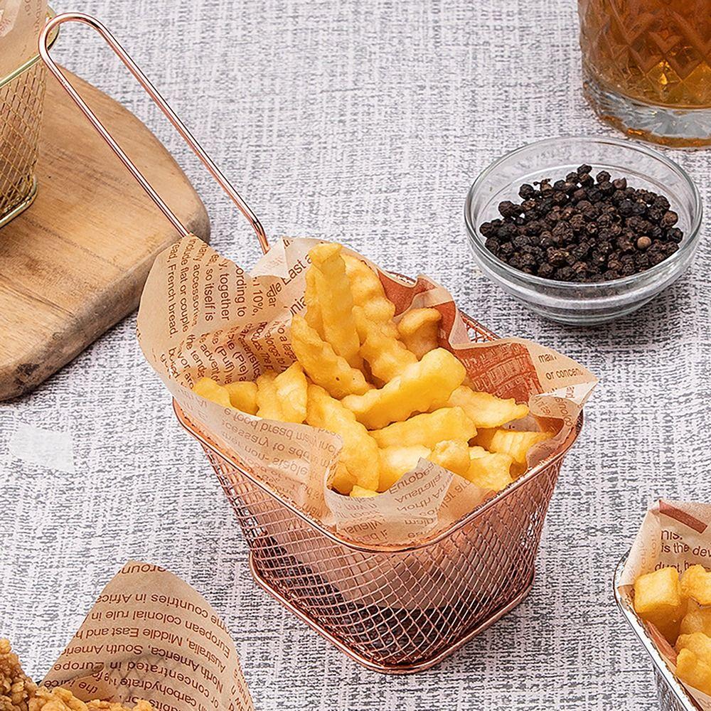 Stainless Steel Frying Basket Oil Separated French Fries Holder for Canteen Kitchen