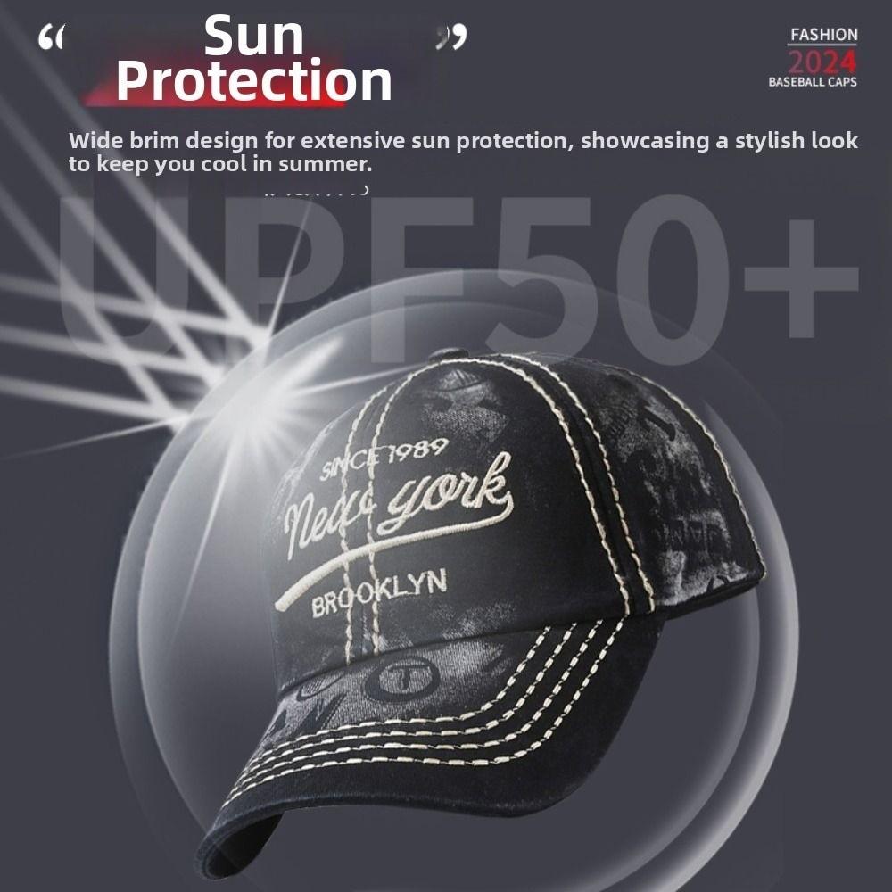 Потертая бейсболка New York с вышивкой Винтажная стираная кепка для мужчин женщин унисекс