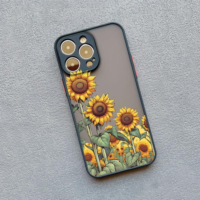 Чехол подсолнух для iPhone 15 Pro Max Чехол iPhone 11 12 13 14 Pro Max Mini 16 14 7 8 Plus SE 2020 X XR XS Ударопрочный корпус телефона