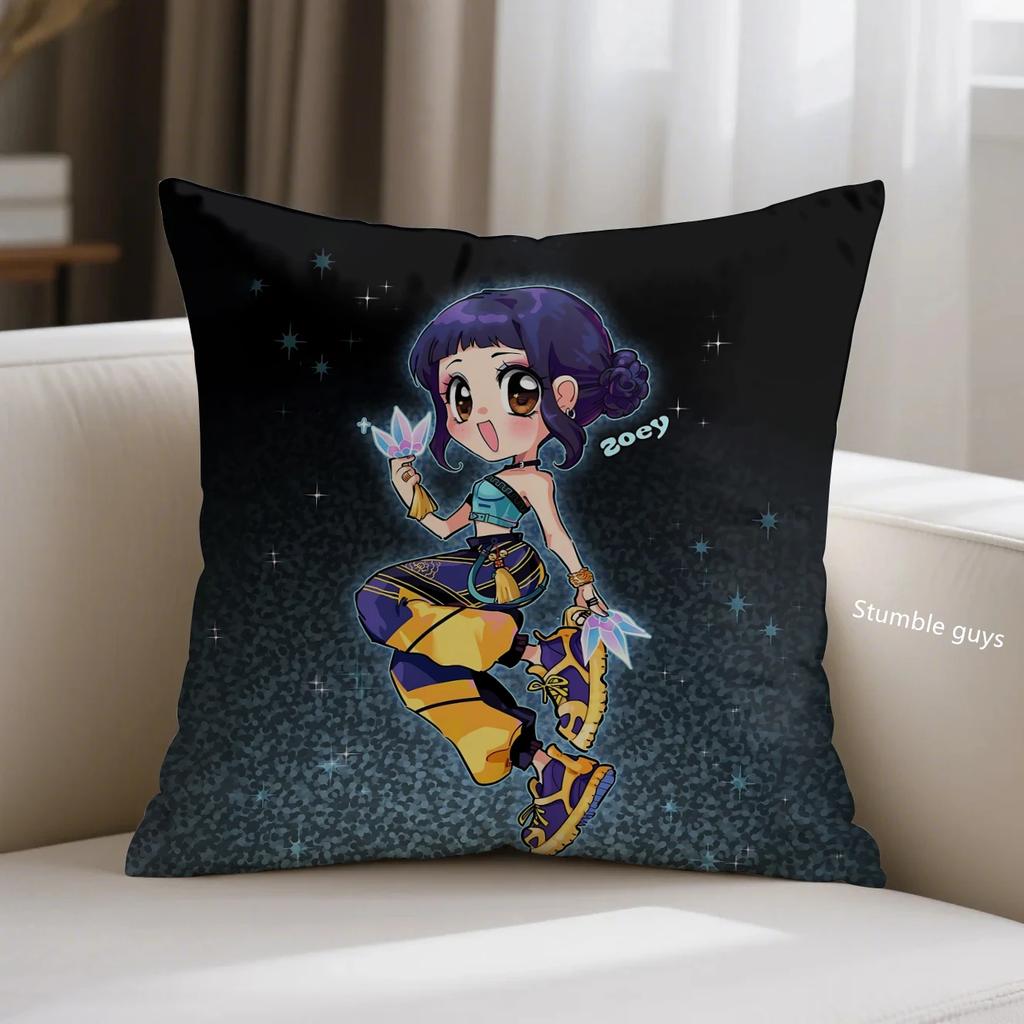 Demon Hunters Anime Sofa Pillowcase Kpop Cushion Cover Home Decor