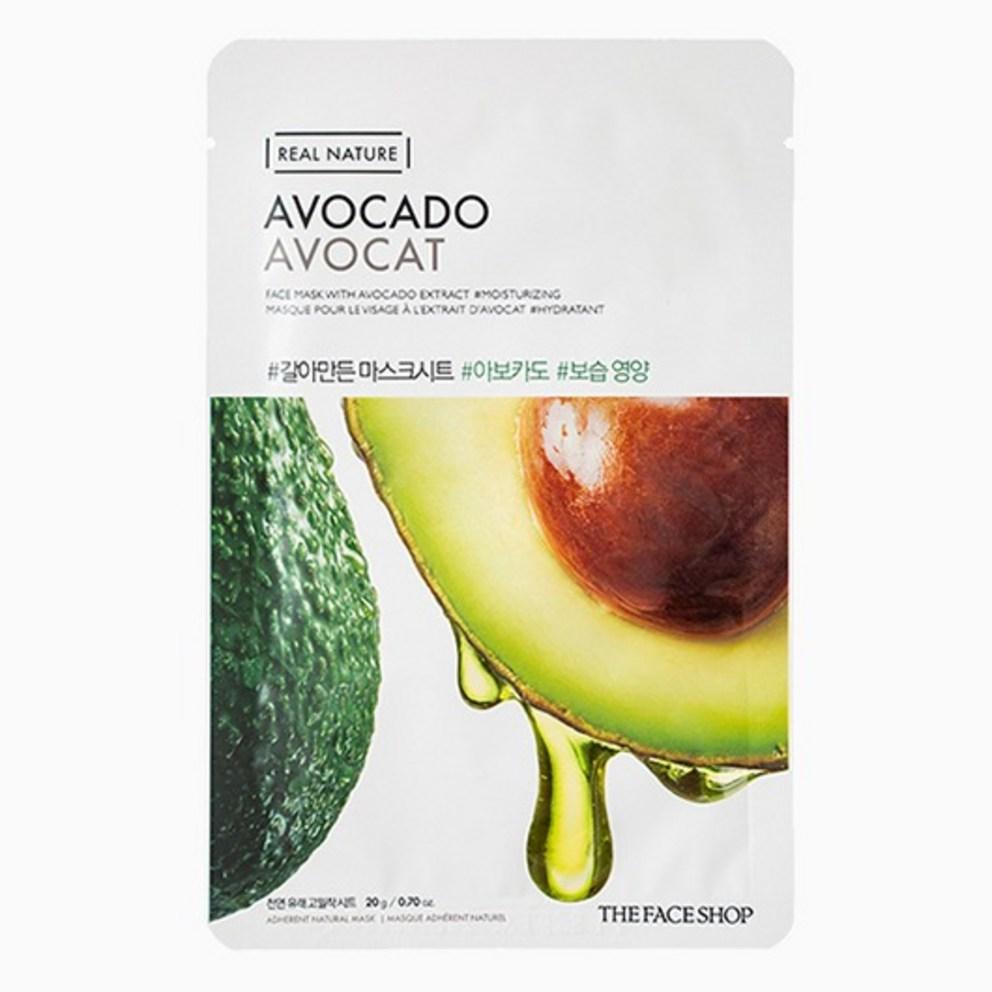 THE FACE SHOP Real Nature Mask Sheet Avocado, 10 sheets, 1 pack