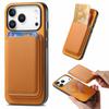 For iPhone 17 Pro Case Detachable Magnetic Card Bag Leather Phone Back Cover
