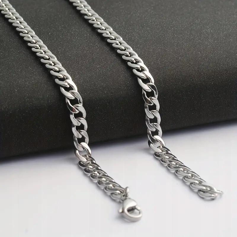 WIDE Men' Chain Silver Chain 50cm Diamond + FREE