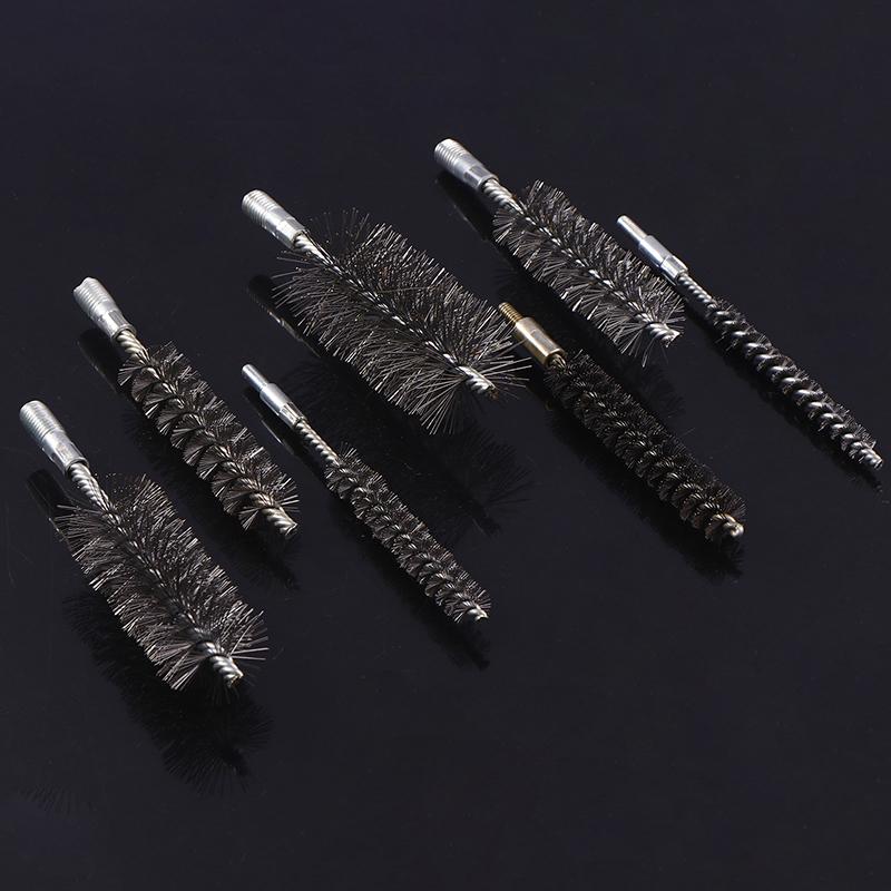 1 шт. Щетка для чистки дымохода, полировка труб, 10-50 мм, резьбовая проволочная щетка, металлическая ручка, щетка из нержавеющей стали