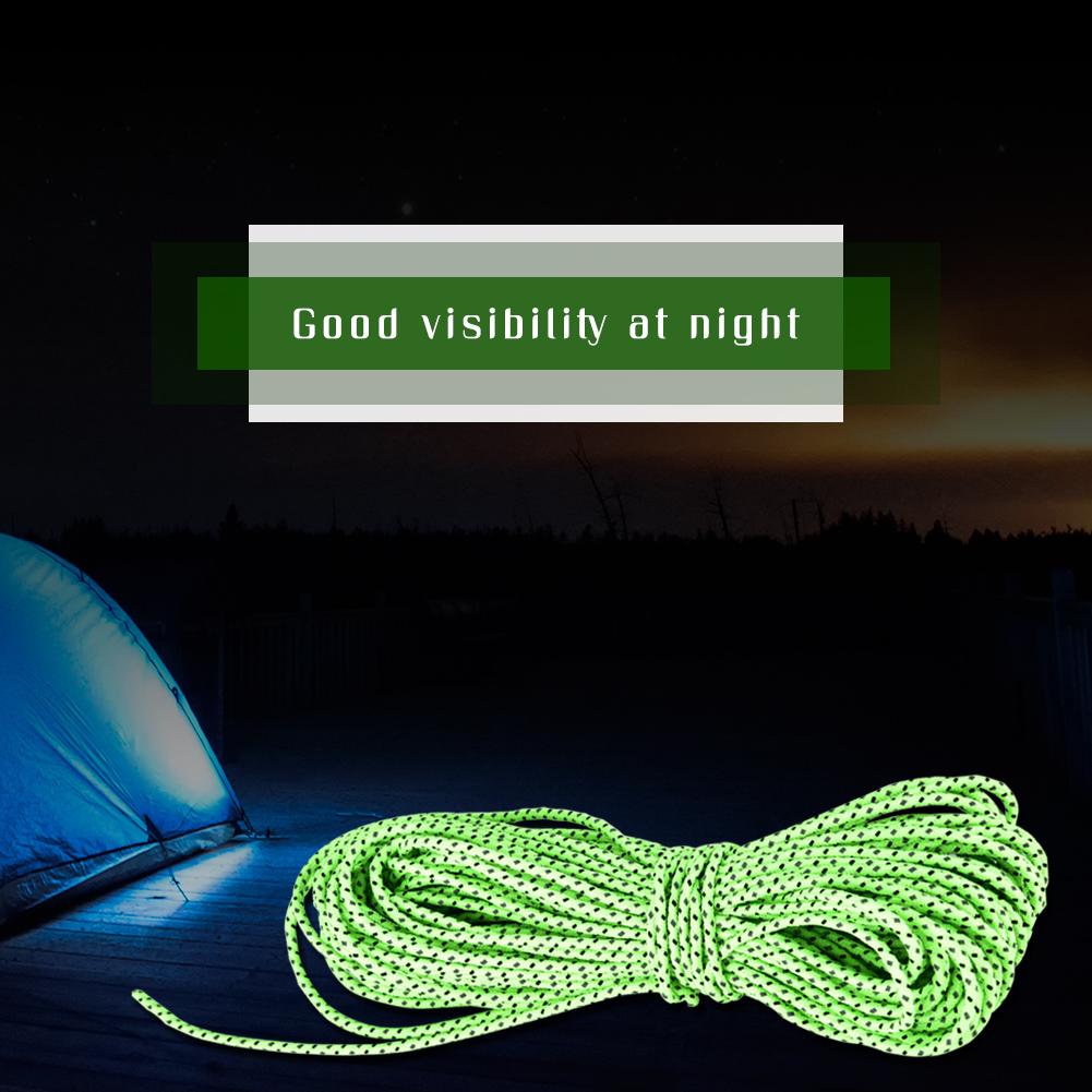 20m Outdoor Camping Tent Awning Reflective Guyline Rope Guy Line Cord Paracord