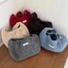 Knitted Tote Bag For Women Soft Shoulder Bag Daily Commuter Versatile All Match Handbag Double Sided Bow Underarm Purse