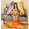 Soft Material Fish Plush Toy 3D Giant Fish Cushion Pillow Carp Plush Pillow Home Decoration