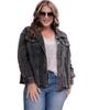 Azura Exchange Gray Plus Size Flap Pocket Raw Edge Corduroy Jacket