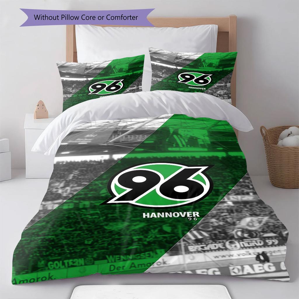 Hannover 96 Pattern Bedding,Quilt Set Quilt Cover Pillowcase Home Birthday Gift(1 * duvet cover + 2 * pillowcase, without core)