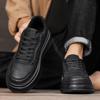 Летние черные кожаные туфли в стиле business casual, ощущение кед, спортивная платформа, обувь для увеличения роста