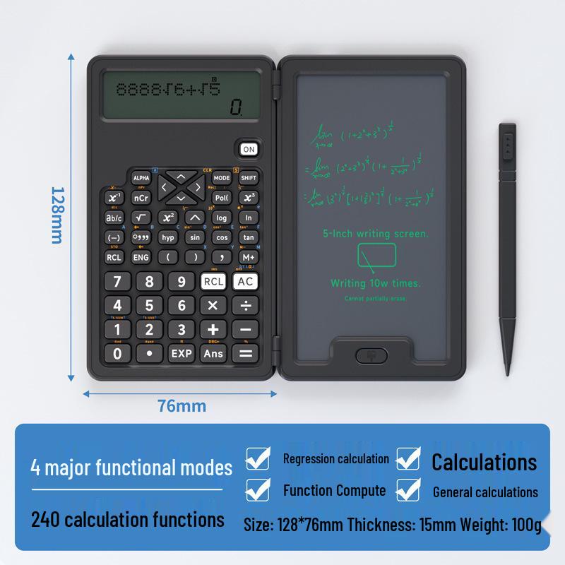 Scientific Calculator with Handwriting Pad for Advanced Studies and Exams
