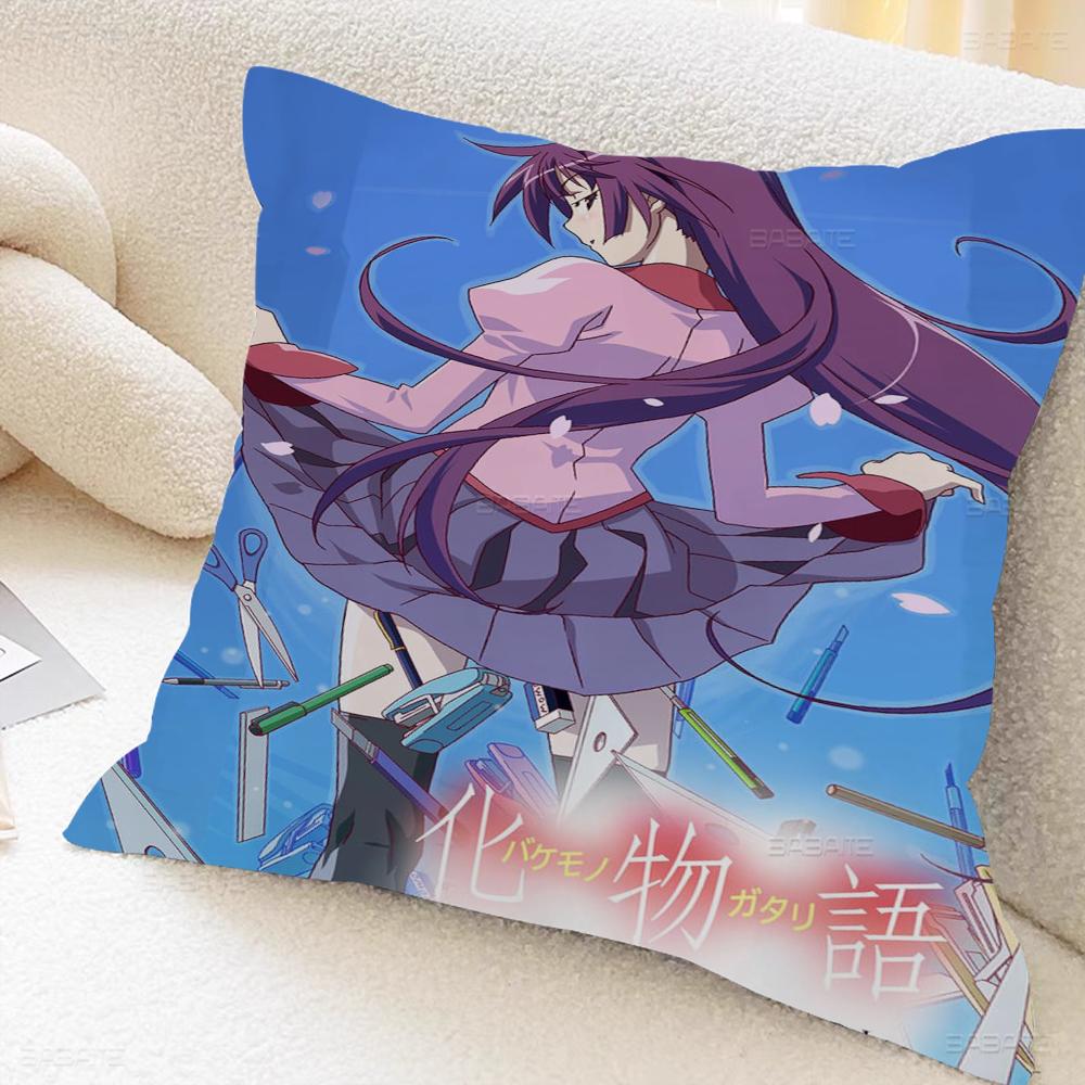Monogatari Аниме Наволочка Подушка для машины Диван Рождественский подарок 40x40см 45x45см