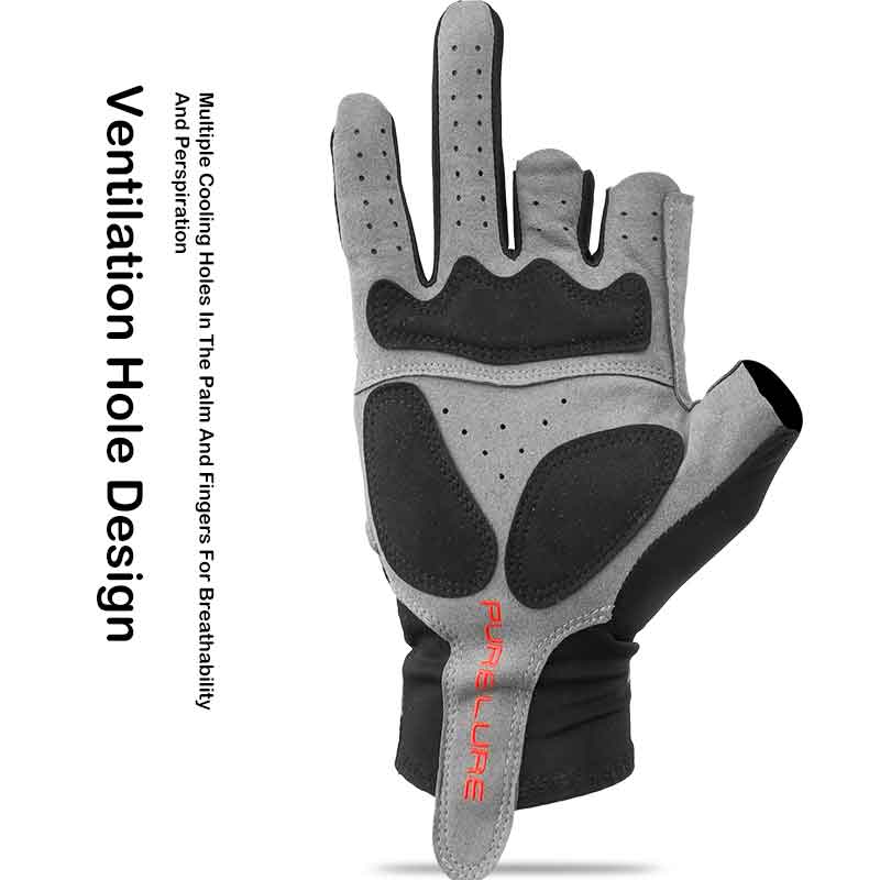 Перчатки PURELURE Ice Lycra Fabric с противоскользящей основой для рыбалки, для спорта на открытом воздухе, дышащие, для езды на велосипеде, для кемпинга, пешего туризма, без пальцев