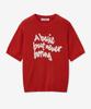BLOND9 Slogan Round Short Sleeve Knit_Red