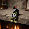 Подарок ветерану на пенсию, 3D-печатный скелет пожарного, Сидящий на полке, Готический пожарный-солдат в мантии, Мужская офисная декоративная фигурка, Коллекционная
