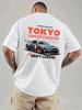 Summer Casual Street Style Tokyo Underground Drifting Racing Men's Cotton T-shirt Men's and Women's Print Short-sleeved T Shirt