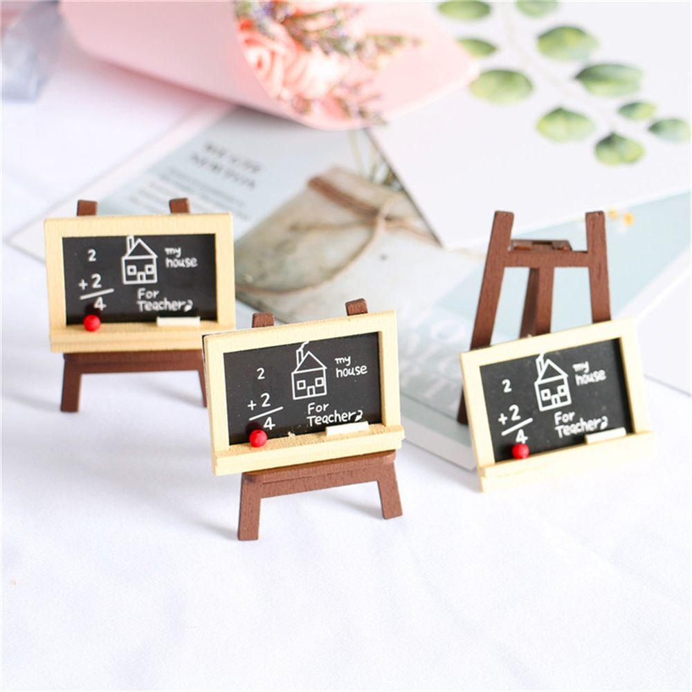 Furniture Wood Painting Easel Small Blackboard Miniature Chalkboard Model Dollhouse Accessories