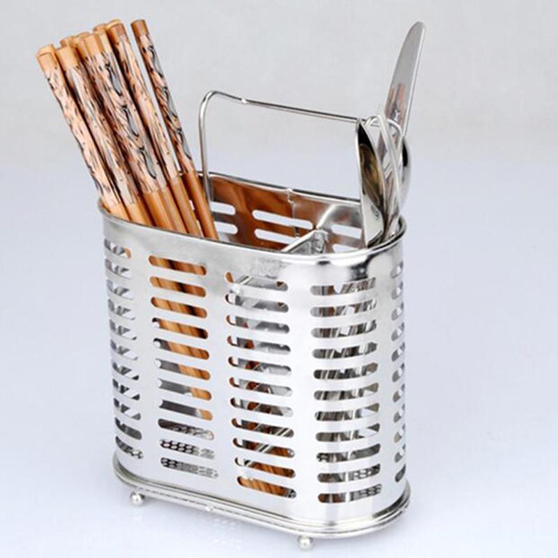 304 нержавеющая сталь палочки для еды трубка дренажная стойка настенная двойная клетка для палочек для еды кухня C