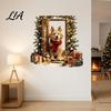 Decorative Door Stickers for Christmas 2Pcs 3D Illusion Dog Wall Sticker, Removable Self?Adhesive Holiday Atmosphere Decal, Puppy Mural Living Room