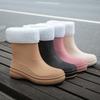 New Medium Tube Female Adult Rain Shoes Fashionable Non-slip Thick-soled Rain Boots Waterproof Shoes Short Tube Outer Rubber Shoes