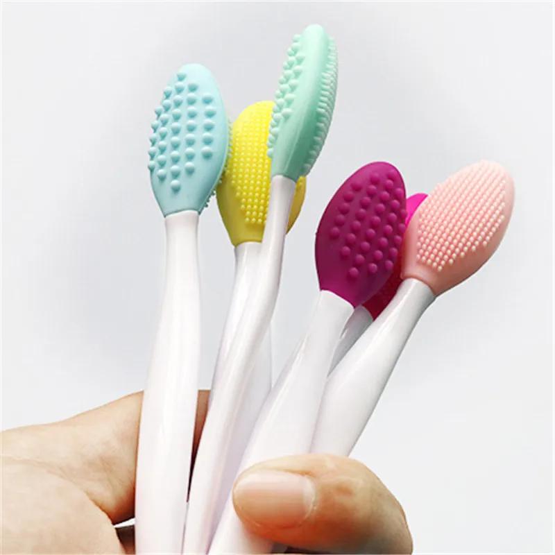 6 Colors Silicone Multifunction Wash Face Exfoliating Blackhead Cleansing Brush Lip Brush Clean Pores Professional Beauty Tools