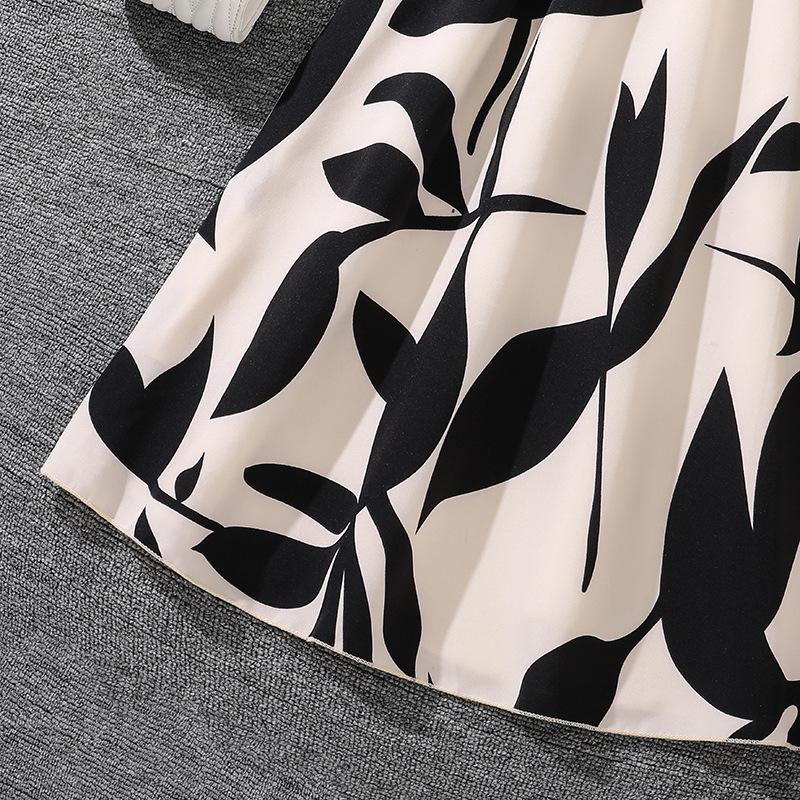 Платья для девочек 7-12 лет, летнее новое длинное платье, темпераментная талия, модная юбка-фонарик с широкими рукавами и широкими качелями