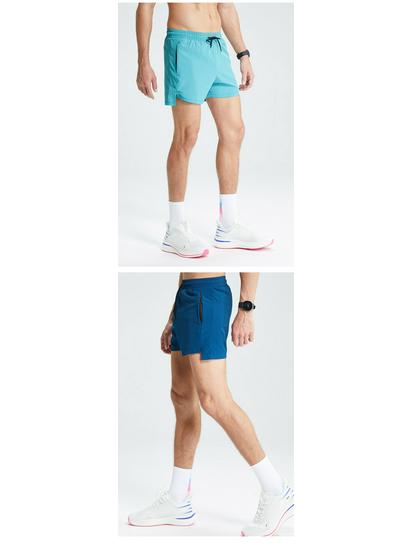 Мужские легкие быстросохнущие спортивные шорты для бега на лето - дышащие, тонкие шорты-трехточки для марафона и тренировок на треке