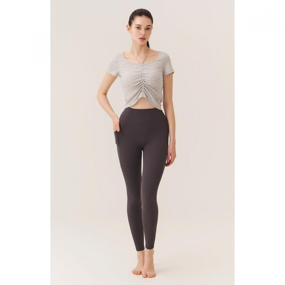 Huit Short Sleeve Tee Front Shiring Halter Neck Htwts5k05t