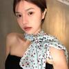 2025 New Women's Versatile French Polka Dot Silk Scarf: Spring/Summer Long Neck Tie & Headband