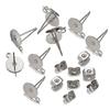 100Sets Stainless Steel Ear Studs with Plug Back Gold Color Earring Base Earring Dangle Pendant Jewelry Making DIY Wholesale