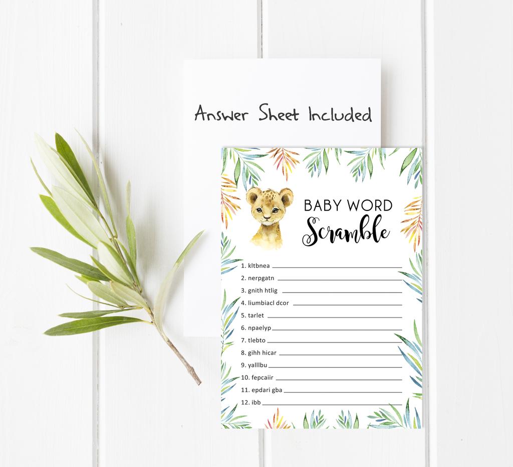 Inkdotpot Игровой набор для детского душа из 50 игр BabyA AlphabetA ABCA для вечеринки Baby Cheetah Jungle Animals