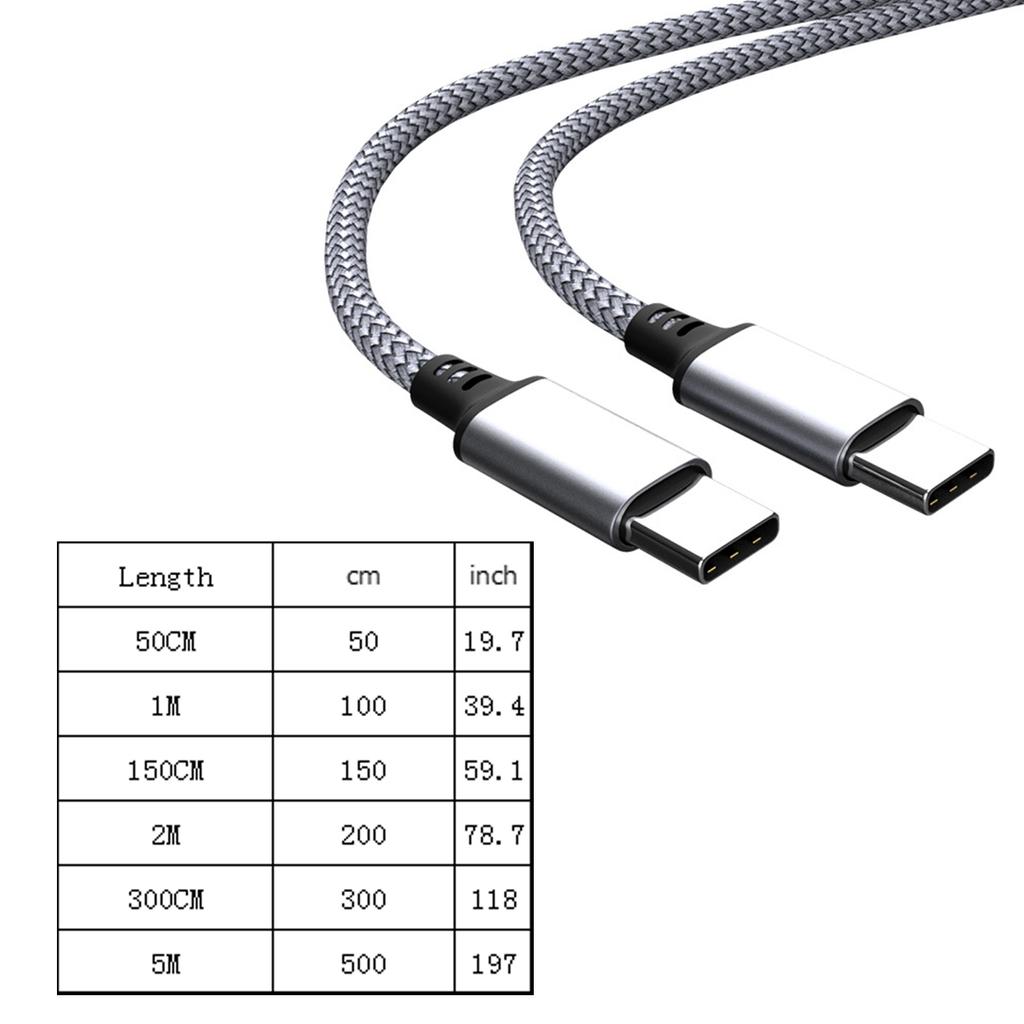 USB C - Type C Extended Link Cable PD60W Fast Charger Charger Cable Data Transfer Cable 480Mbps for Phone Tablet Laptop