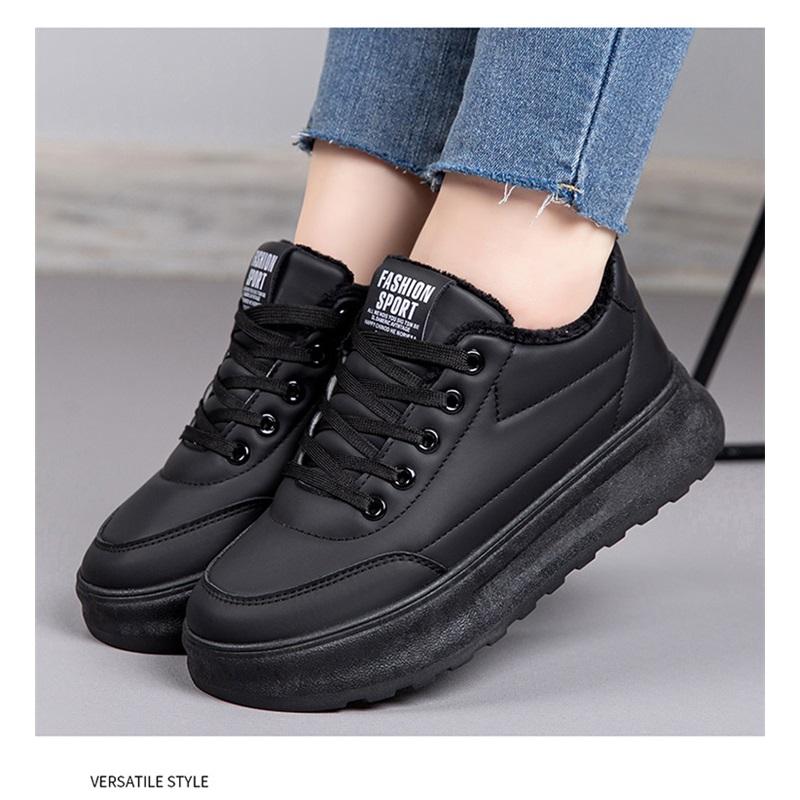 Женские зимние плюшевые толстые теплые и нескользящие повседневные хлопковые туфли